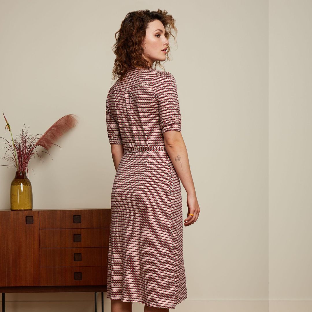King Louie Women's Lola Button Dress Callaloo in Chilli Red
