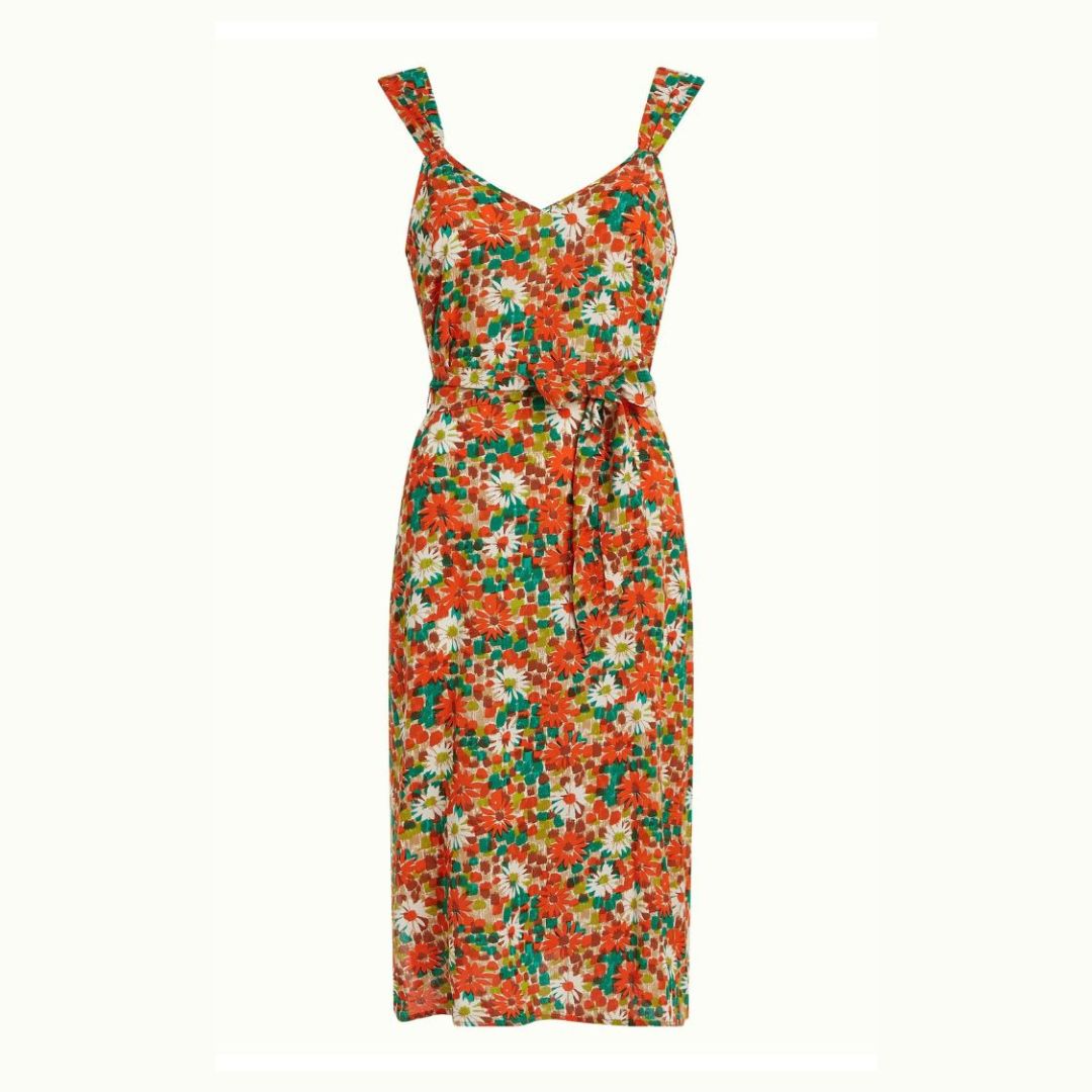 King Louie Women's Lenny Dress Keylime in Spicy Orange
