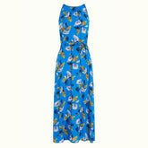 King Louie Women's Hazel Midi Dress Cubanelle in Madeira Blue