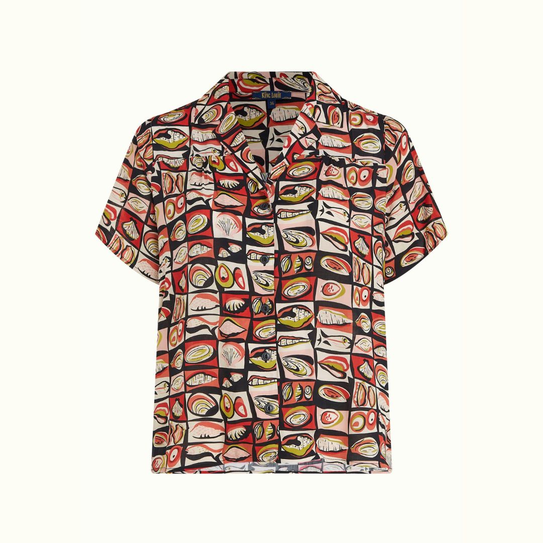 King Louie Women's Tex Blouse St Vincent in Black