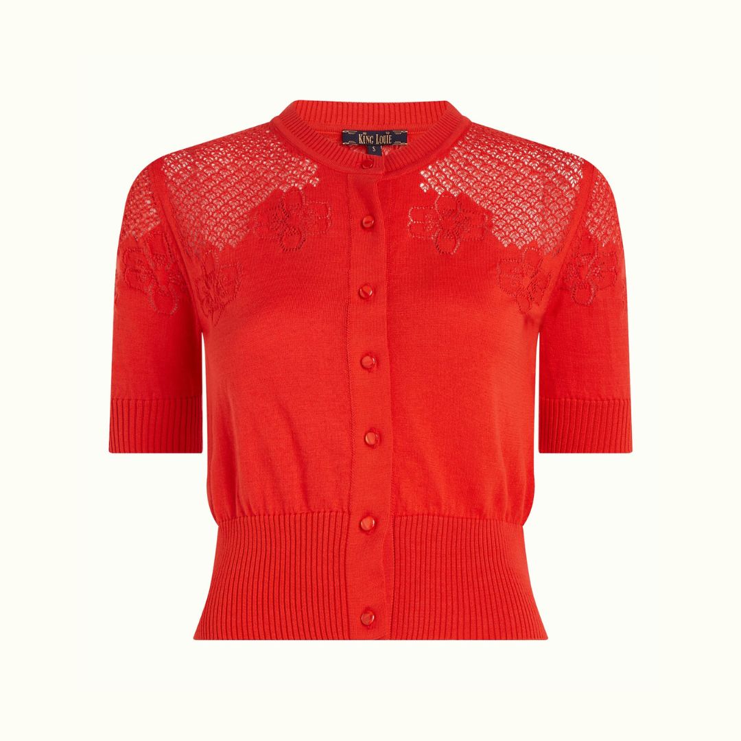 King Louie Women's Cardi Yoke Bonet in Red