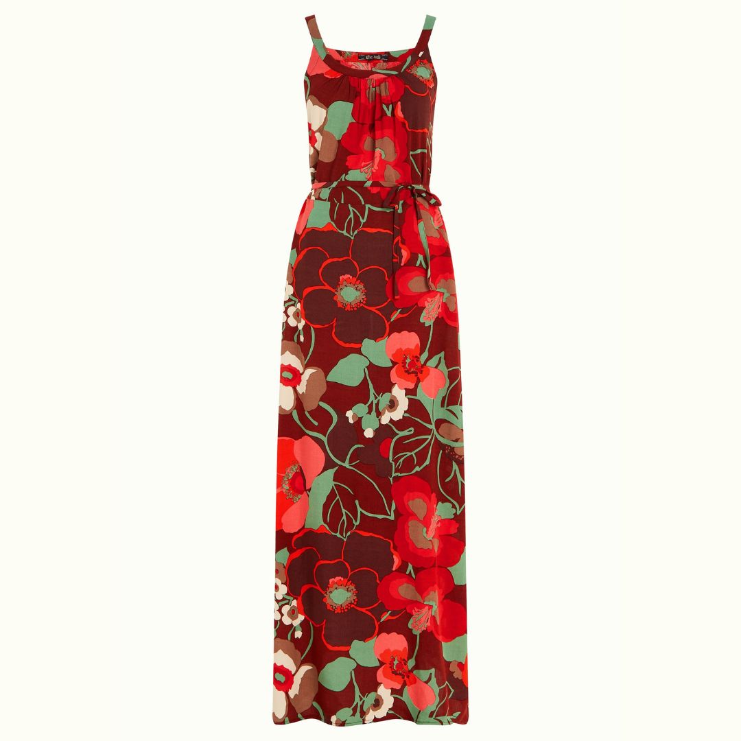 King Louie Women's Allison Maxi Dress La Monia in Pecan Brown