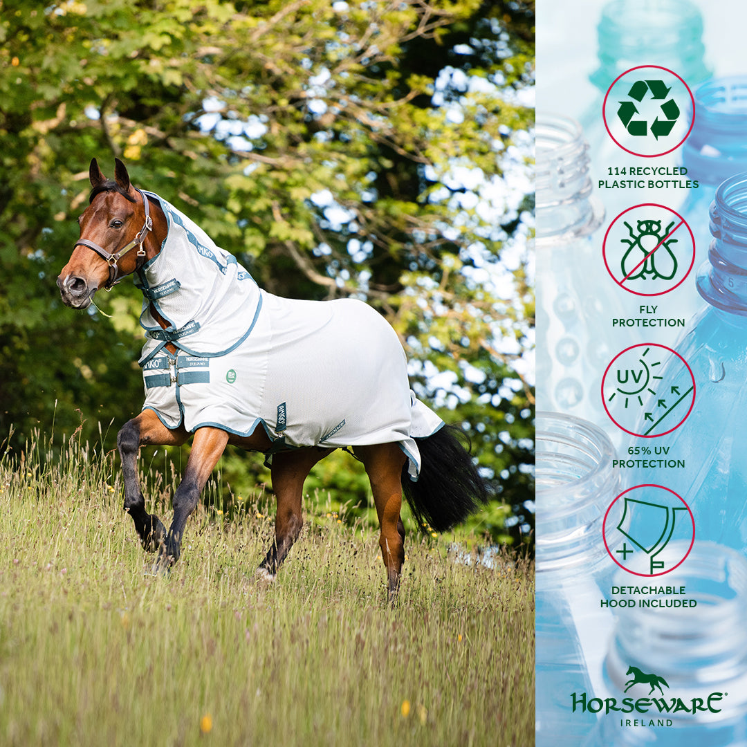 Horseware Amigo AmECO Bug Rug in Silver & Teal