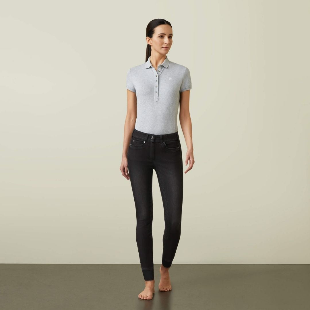 Ariat Women's Halo Denim Full Seat Breeches in Black Rinse