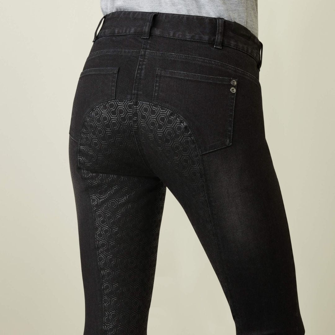 Ariat Women's Halo Denim Full Seat Breeches in Black Rinse