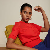 King Louie Women's Cardi Yoke Bonet in Red