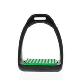 Celtic Equine Breeze Up Reflex Stirrup Black with Green Tread