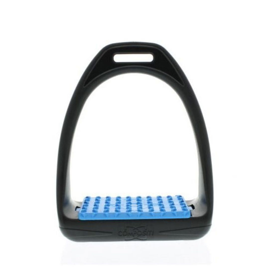 Celtic Equine Breeze Up Reflex Stirrup Black with Light Blue Tread