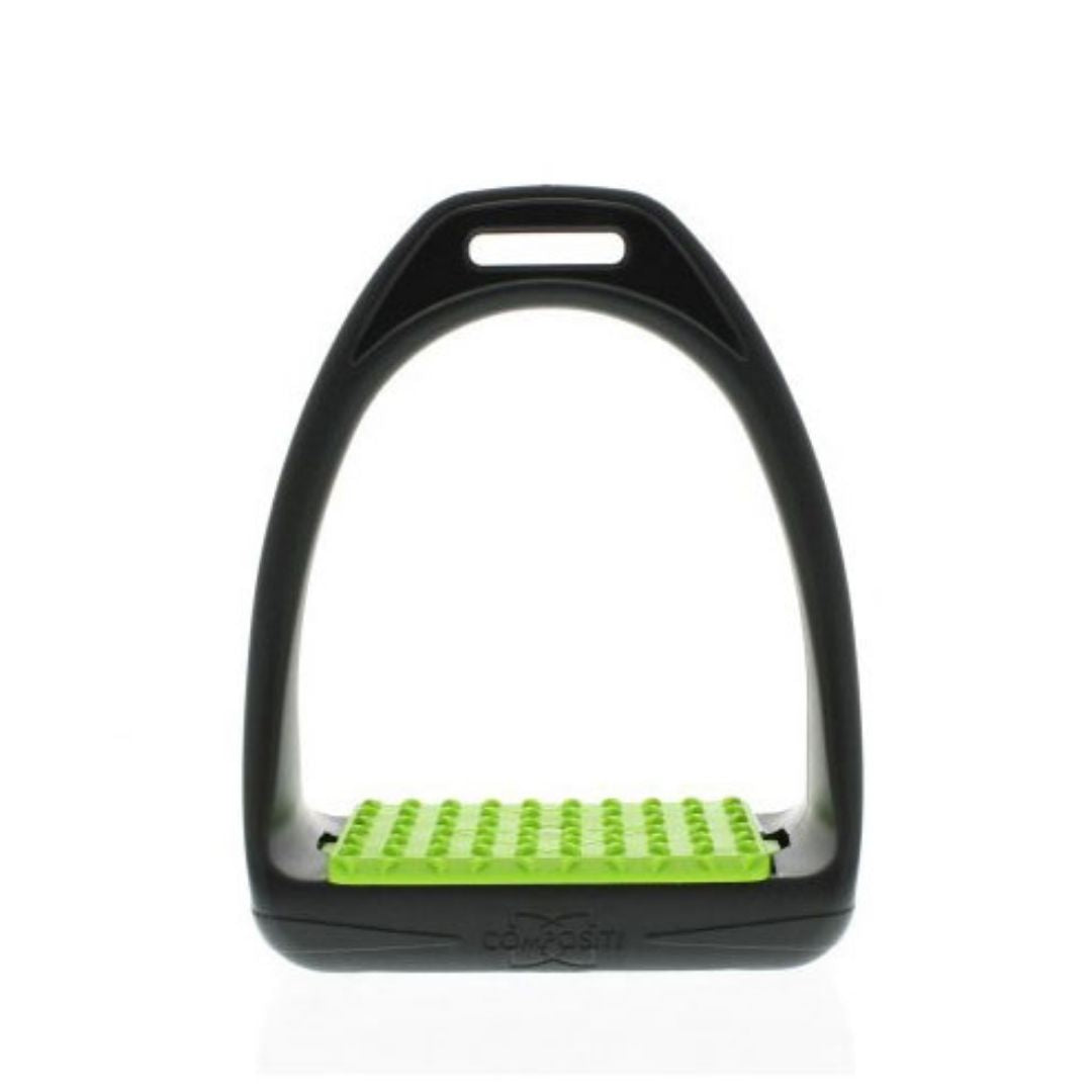 Celtic Equine Breeze Up Reflex Stirrup Black with Light Green Tread