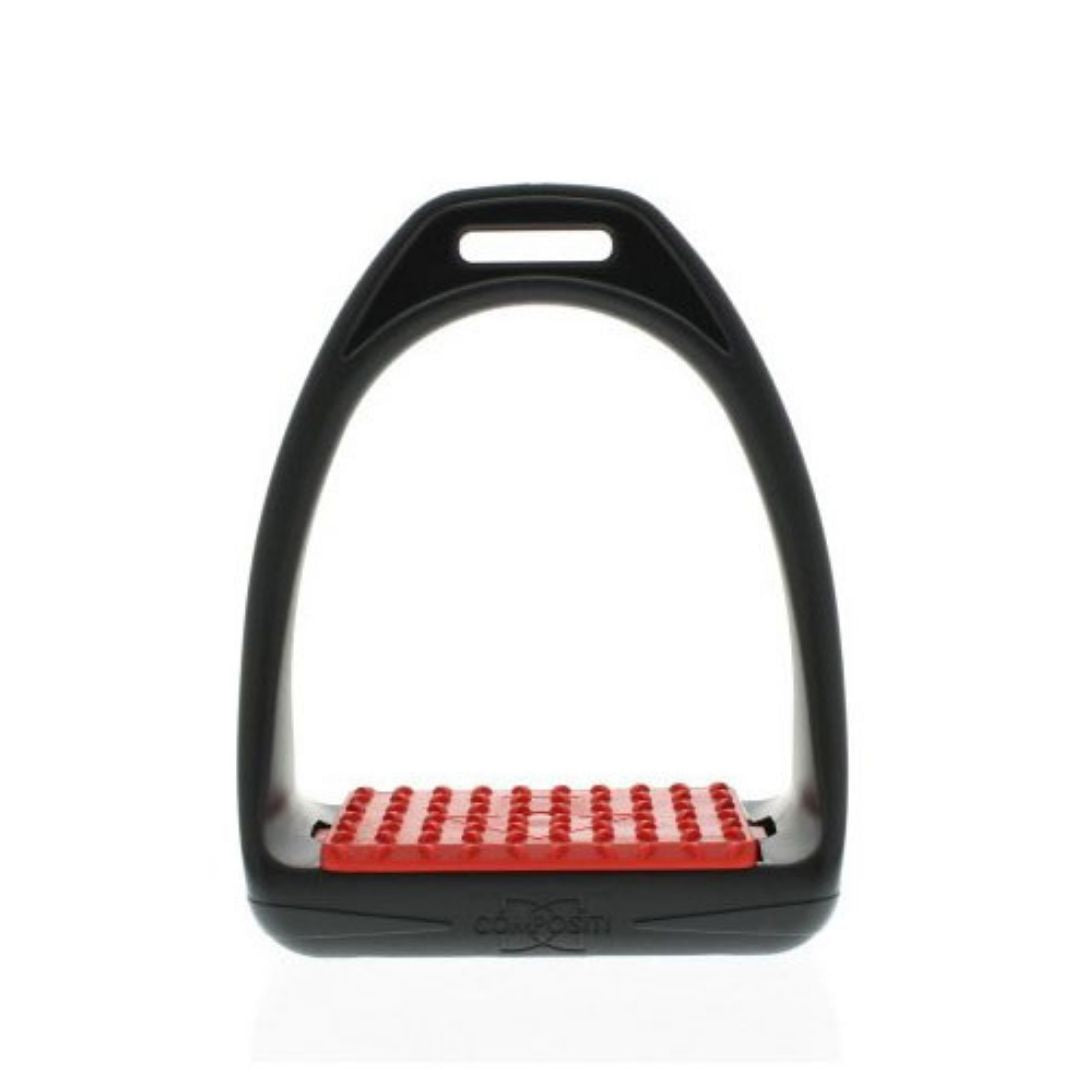 Celtic Equine Breeze Up Reflex Stirrup Black with Red Tread