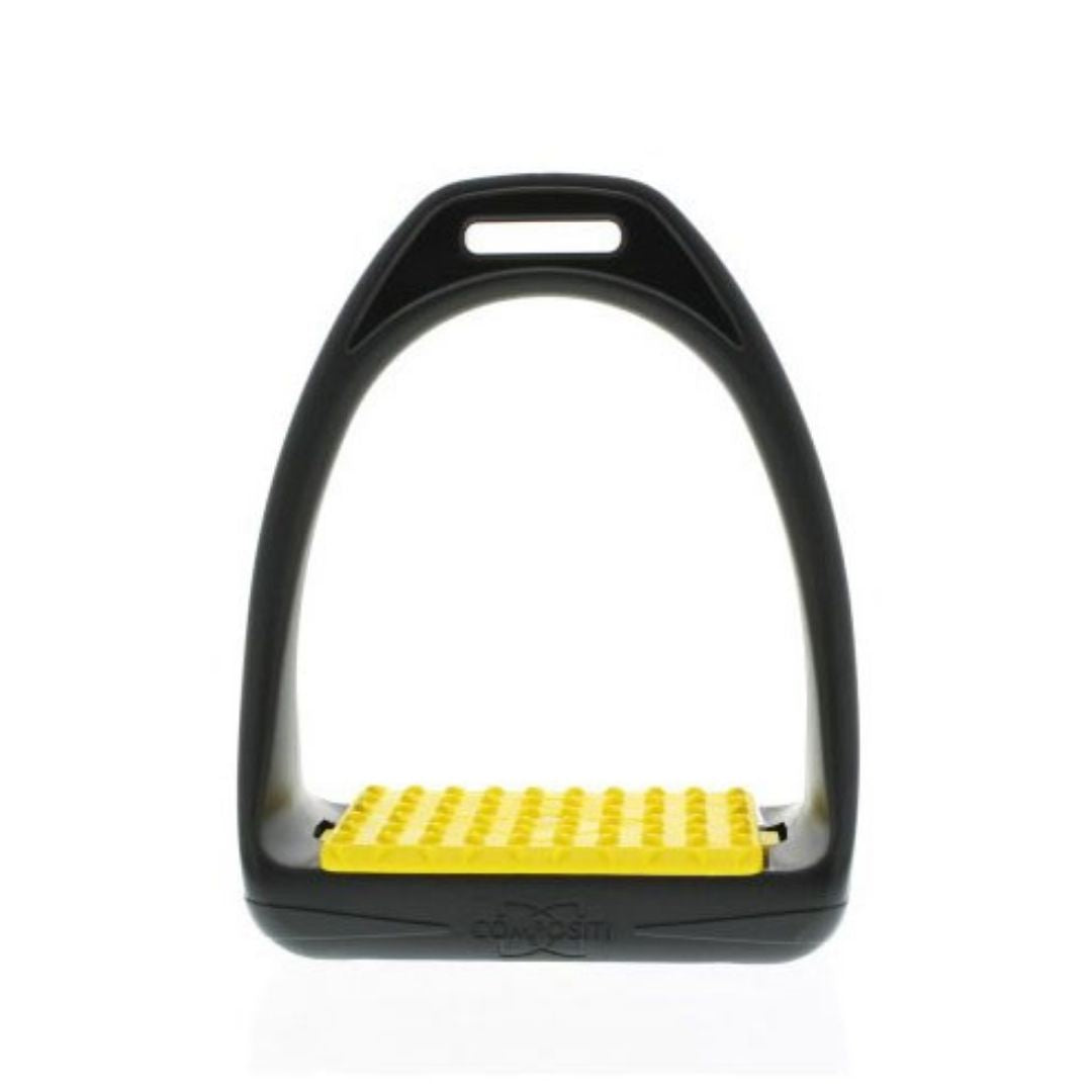 Celtic Equine Breeze Up Reflex Stirrup Black with Yellow Tread