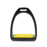 Celtic Equine Breeze Up Reflex Stirrup Black with Yellow Tread