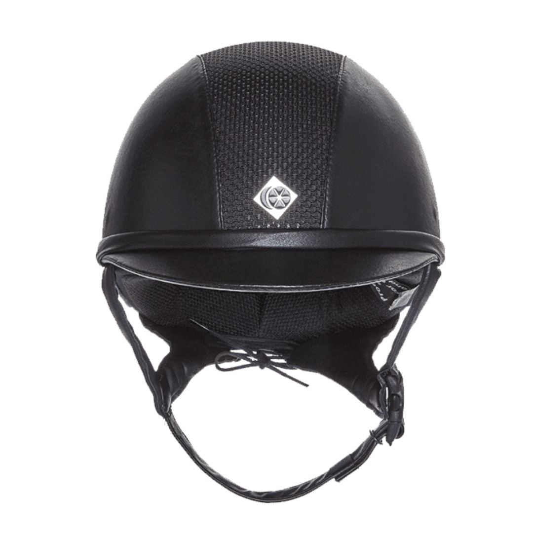 Charles Owen Ayr8 Leather Look Plus Riding Helmet in Black