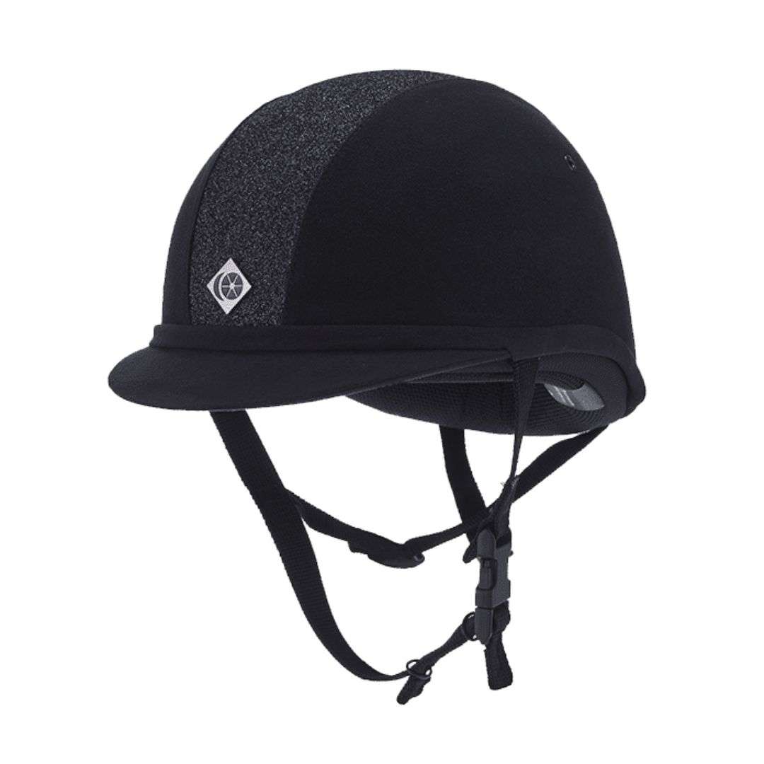 Charles Owen YR8 Junior Sparkly Riding Helmet in Navy