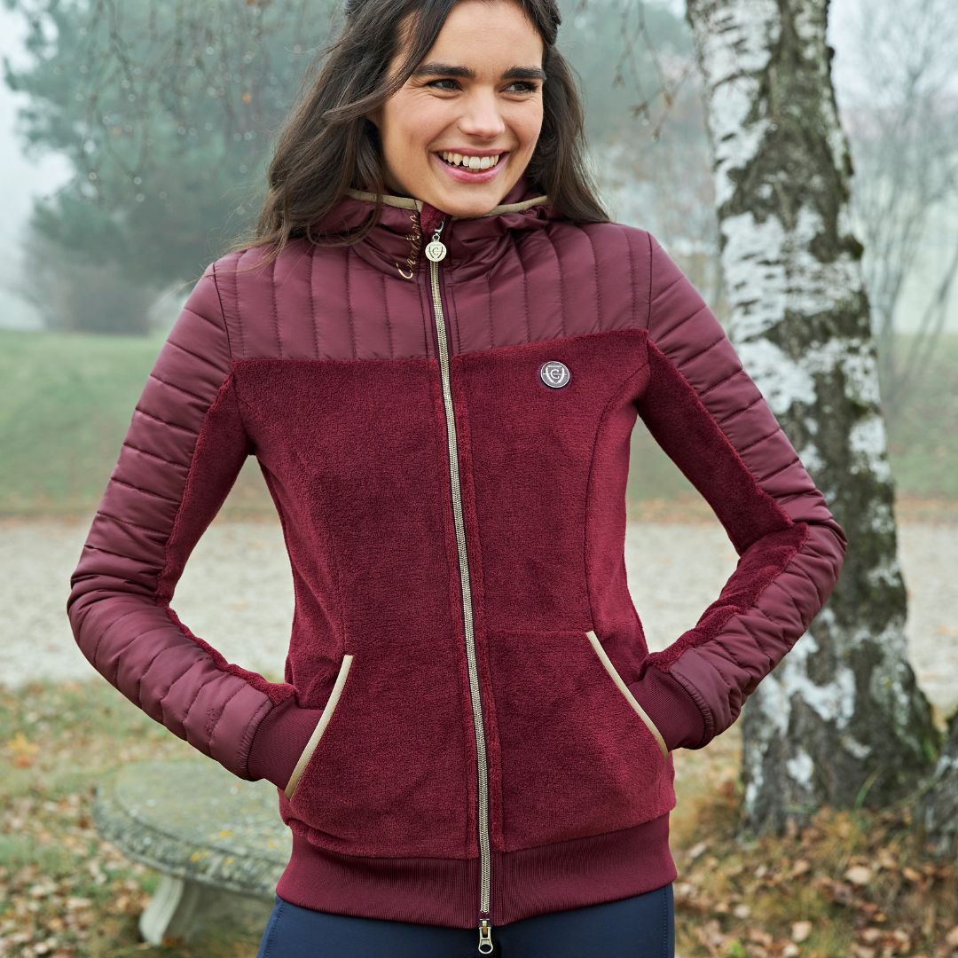 Covalliero Women's Hoodie Jacket in Merlot