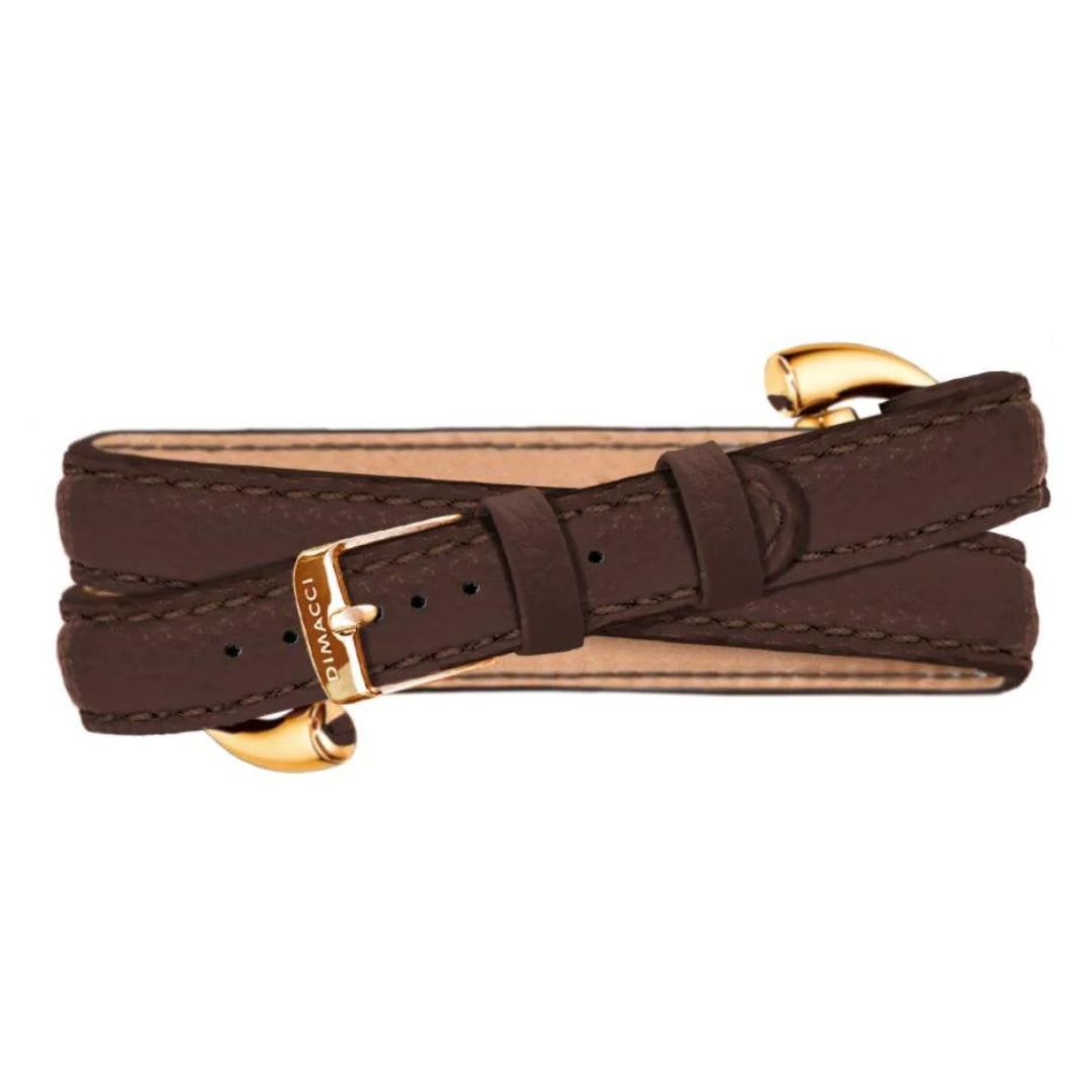 Dimacci Ascot Horse Bit Bracelet in Mocha & Gold