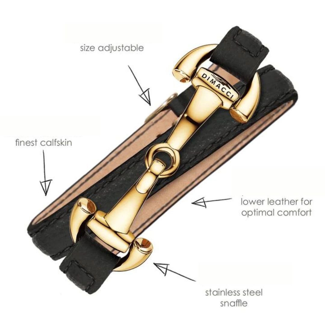 Dimacci Ascot Horse Bit Bracelet in Cognac & Gold