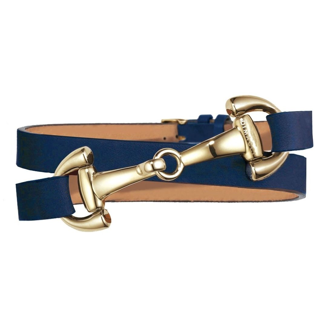 Dimacci Klimke Horse Bit Bracelet in Navy Blue & Gold