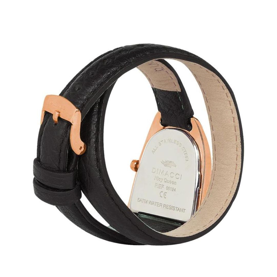 Dimacci Nicy Queen Watch in Black & Rose Gold with Swarovski Crystals
