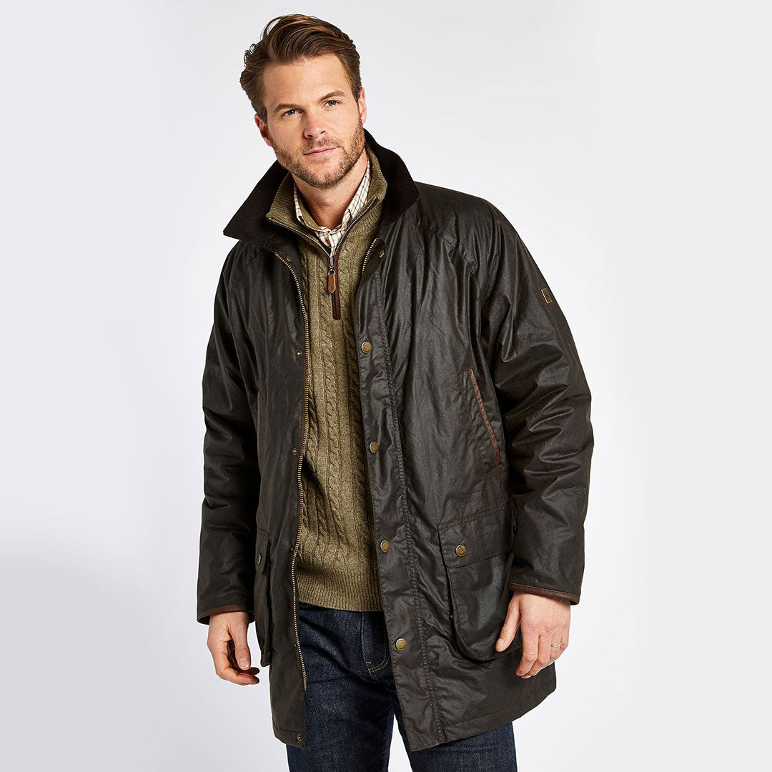 Dubarry Men's Brunswick Wax Jacket in Verdigris