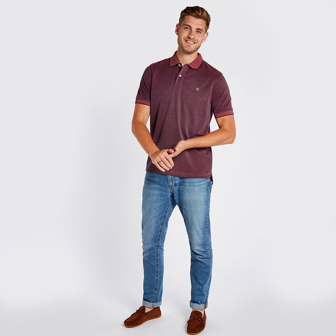 Dubarry Men's Mullaghmore Striped Polo Shirt in Ruby
