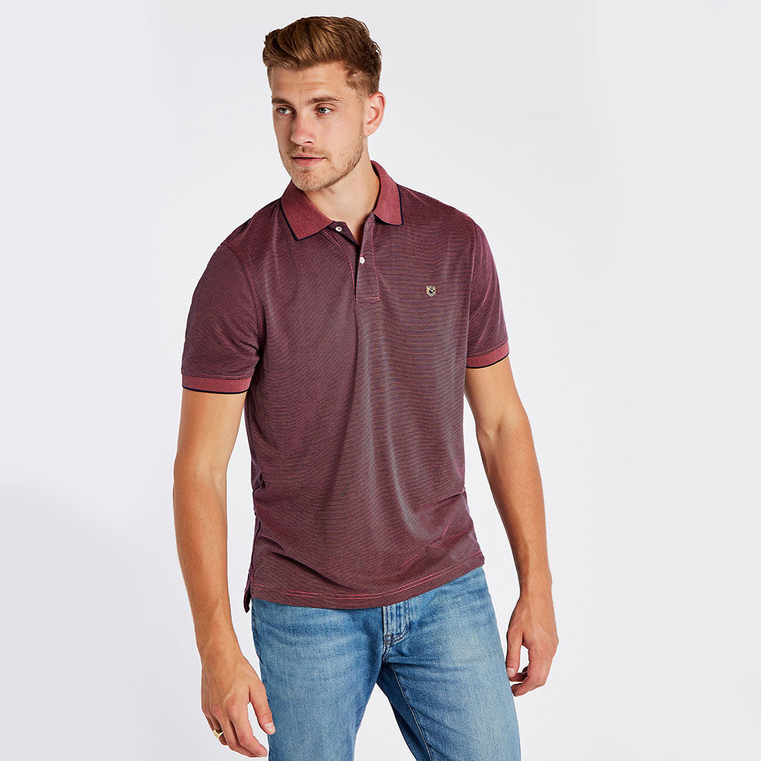 Dubarry Men's Mullaghmore Striped Polo Shirt in Ruby