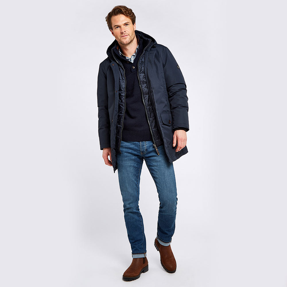 Dubarry Men's Urlingford Down Parka Jacket in Navy