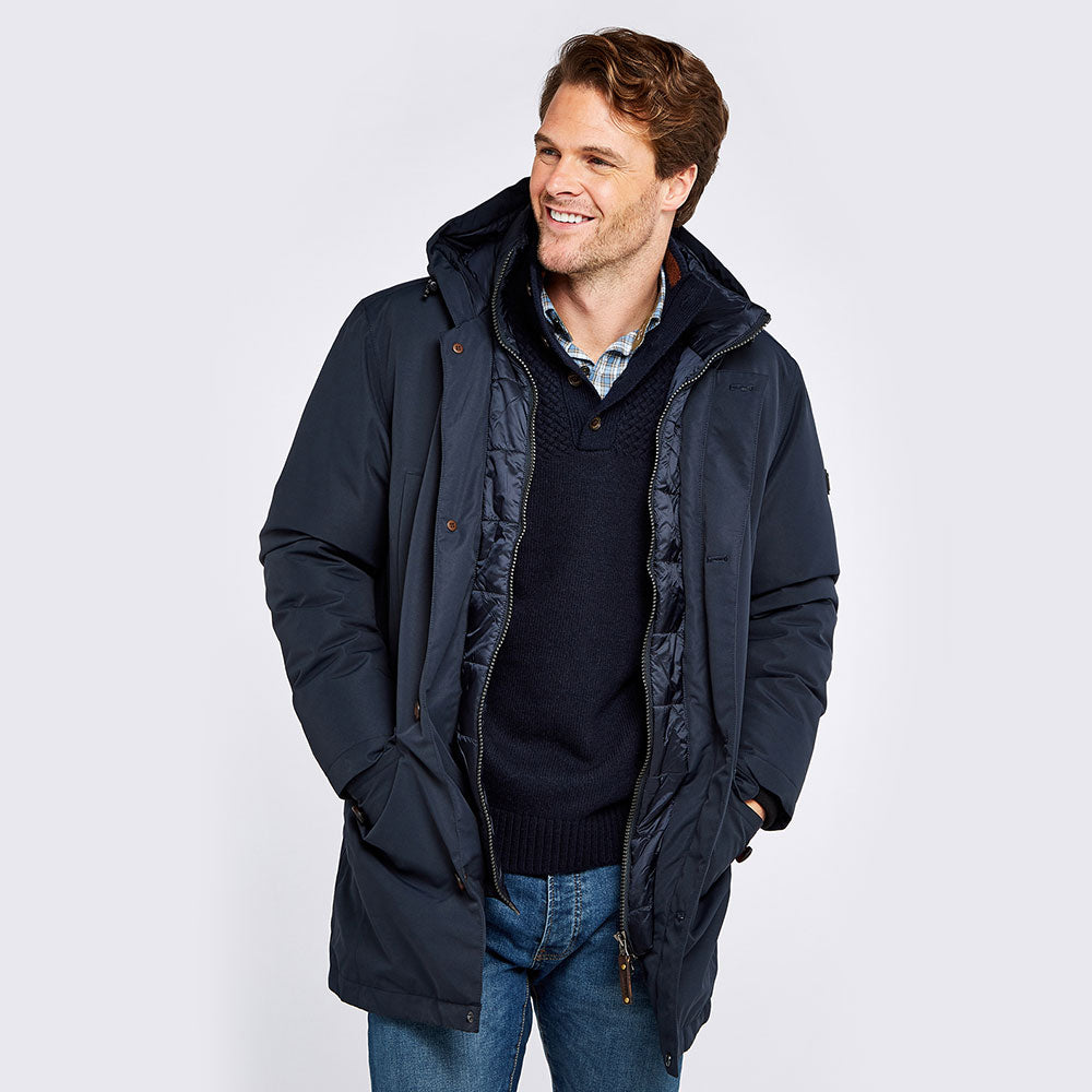 Dubarry Men's Urlingford Down Parka Jacket in Navy