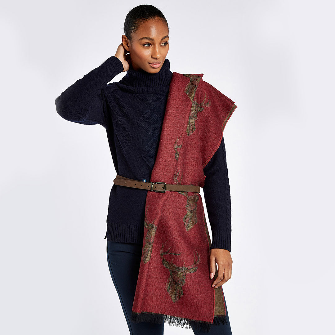 Dubarry Women's Heatherbell Stole Scarf in Cardinal