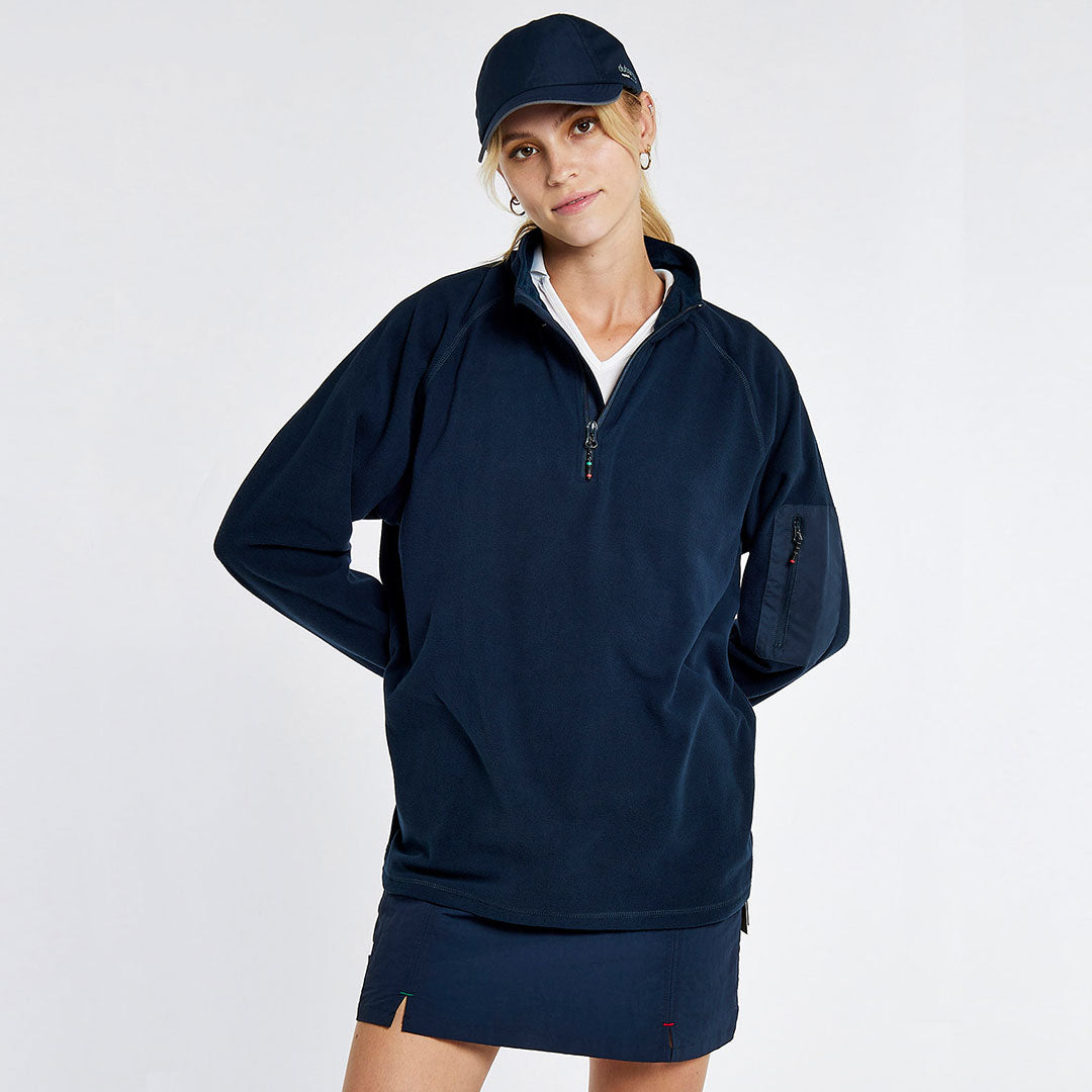 Dubarry Women's Valencia Quarter-zip Fleece Jumper in Navy