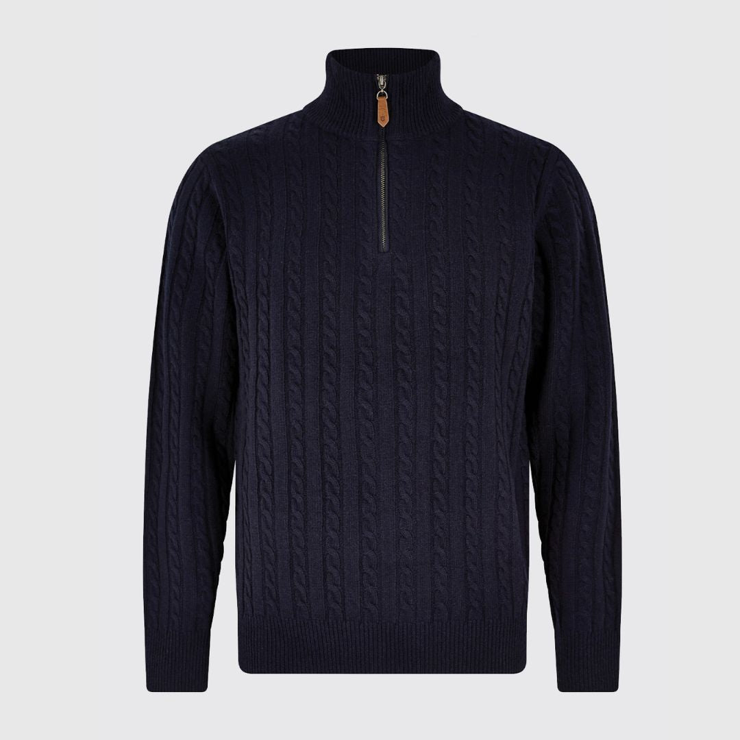 Dubarry Men's Cronin Zip Neck Jumper in Navy