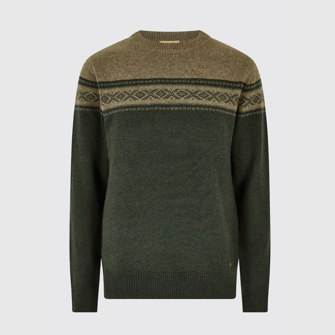 Dubarry Men's Longley Crew Neck Jumper in Olive
