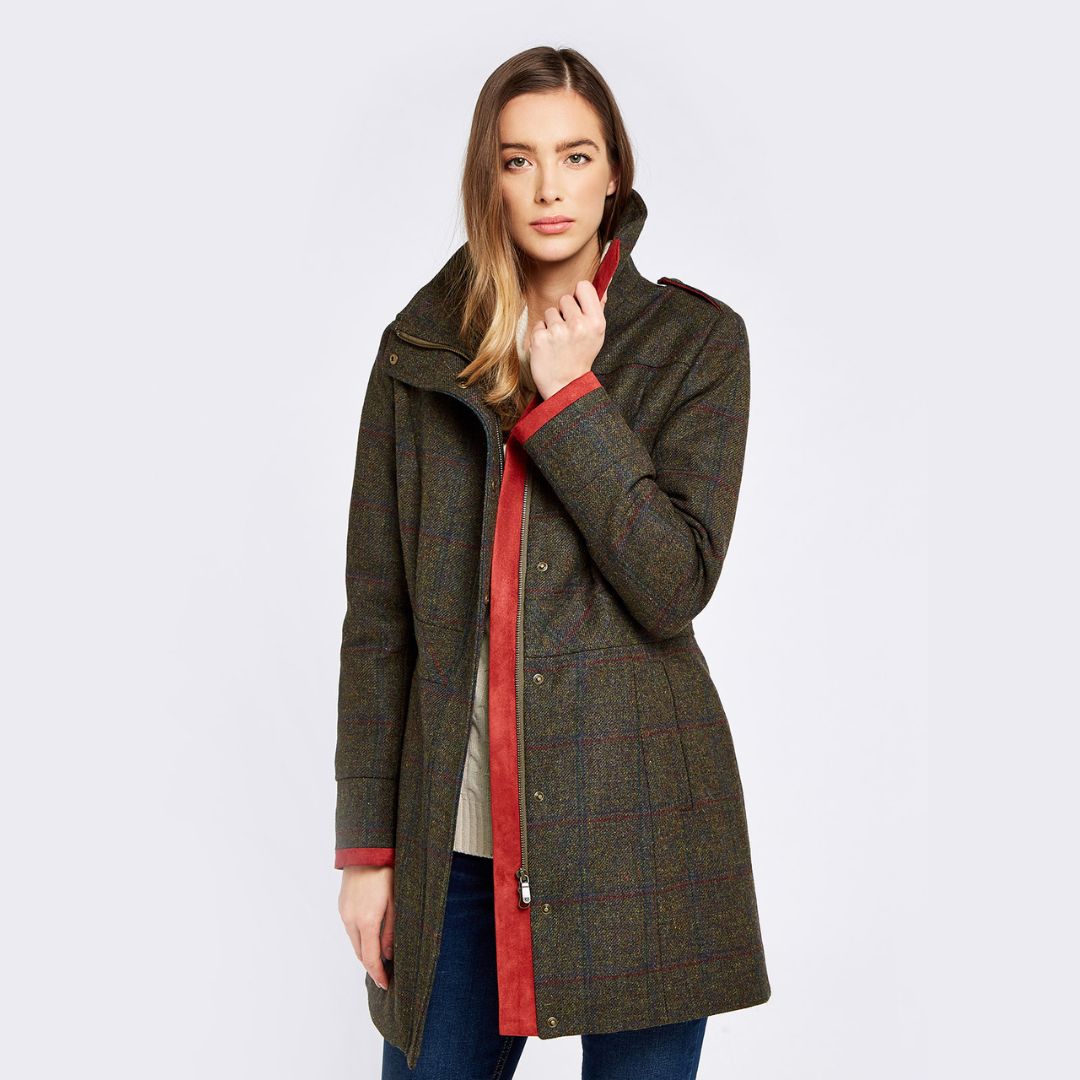 Dubarry Women's Hedgerow Tweed Coat in Hemlock