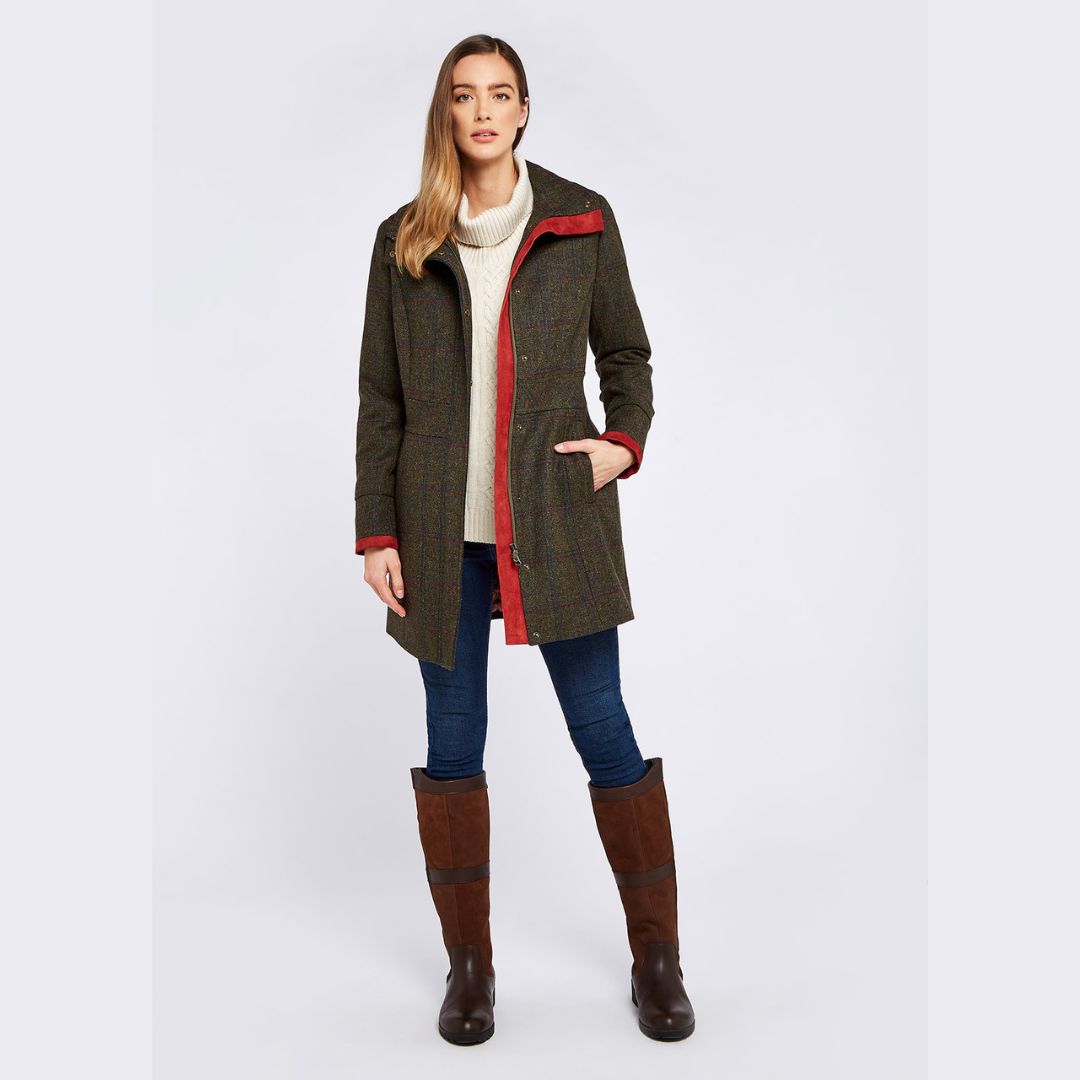 Dubarry Women's Hedgerow Tweed Coat in Hemlock