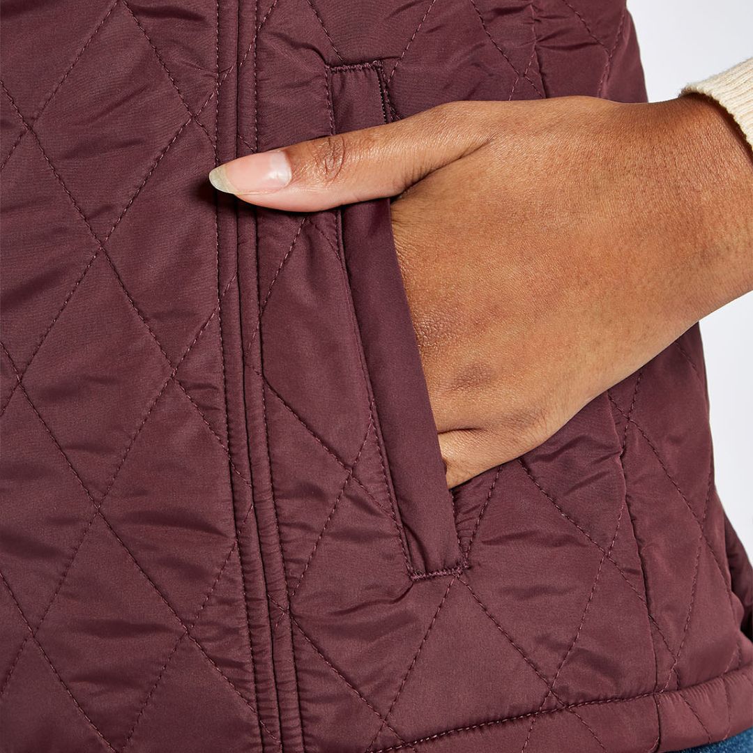Dubarry Women's Rathdown Quilted Gilet in Currant