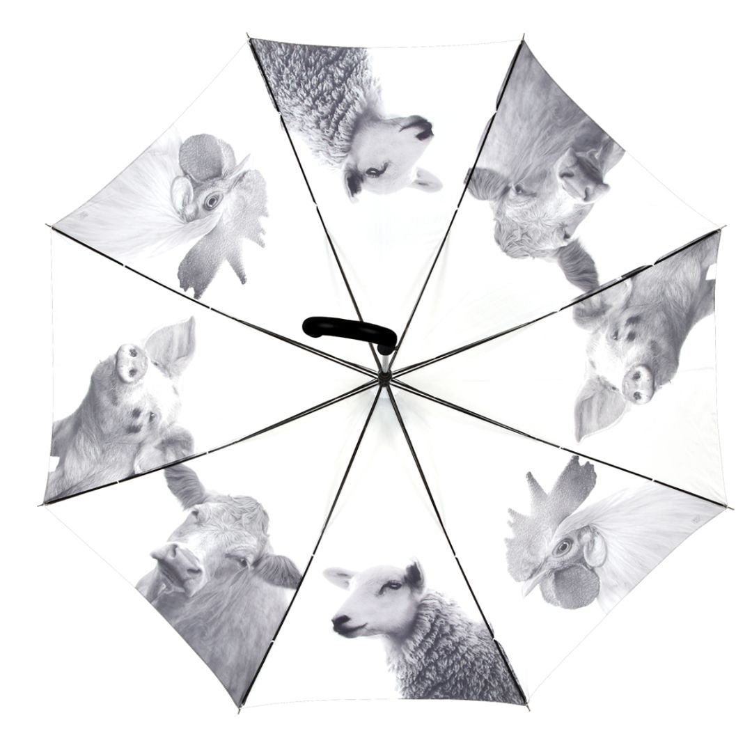 Esschert Design Farm Animals Umbrella in Black/White