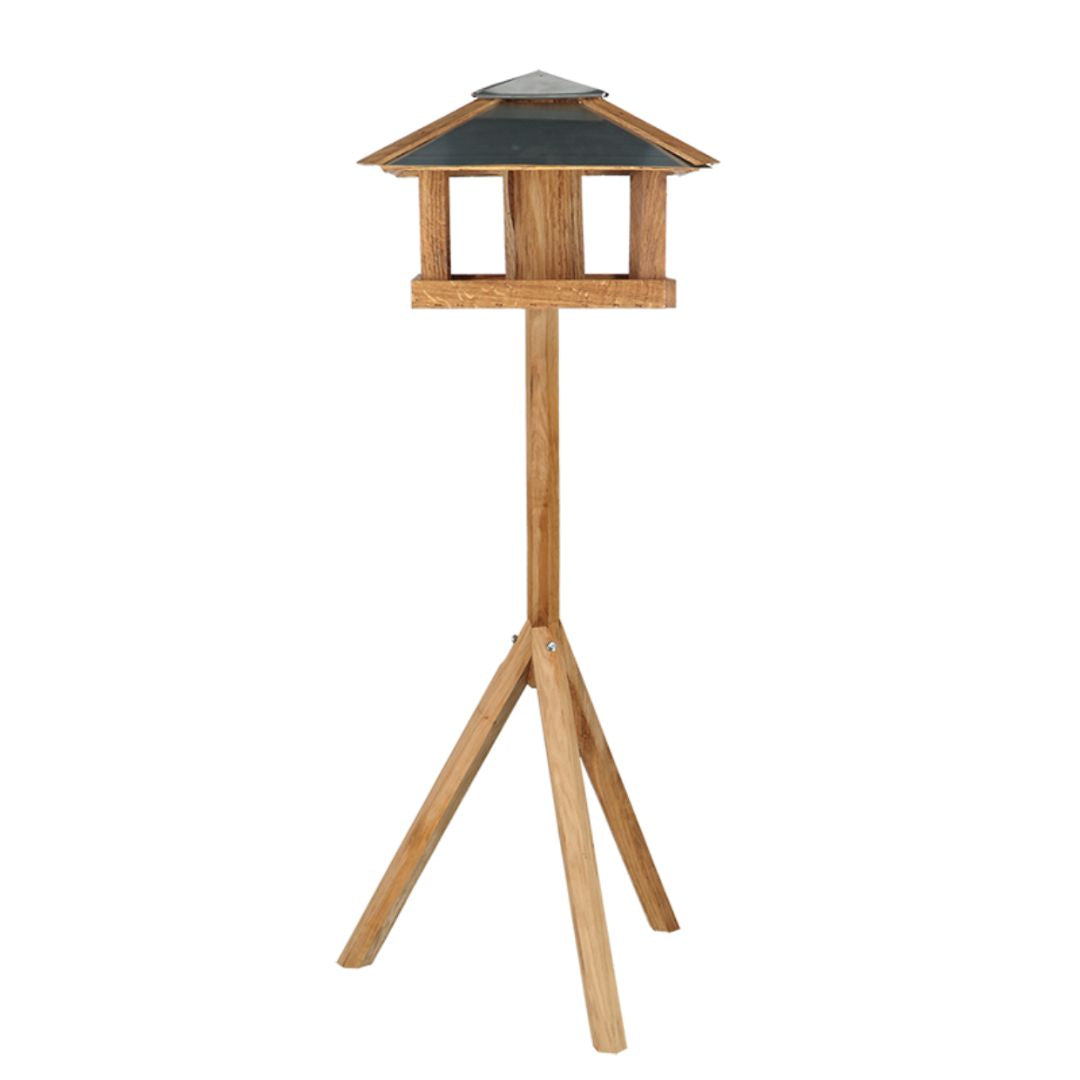 Esschert Design Oak Square Bird Table with Silo