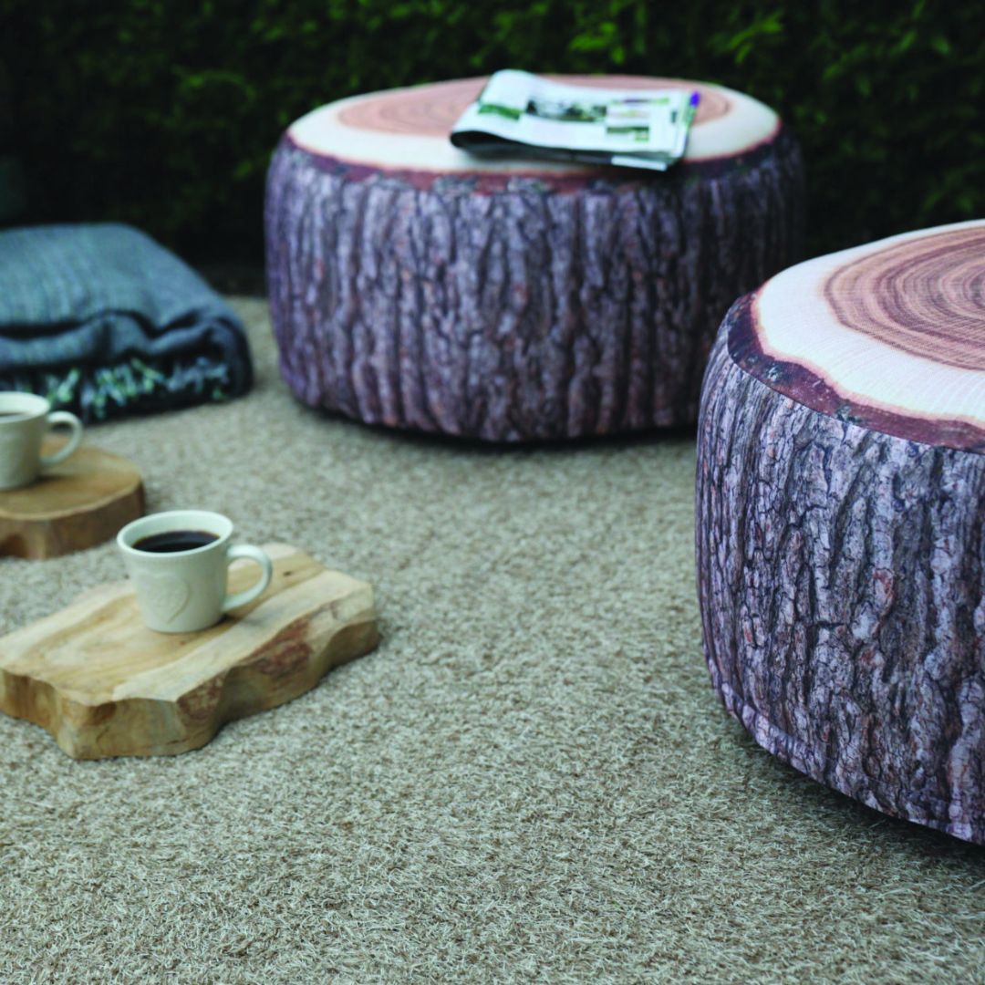 Esschert Design Tree Trunk Outdoor Pouffe