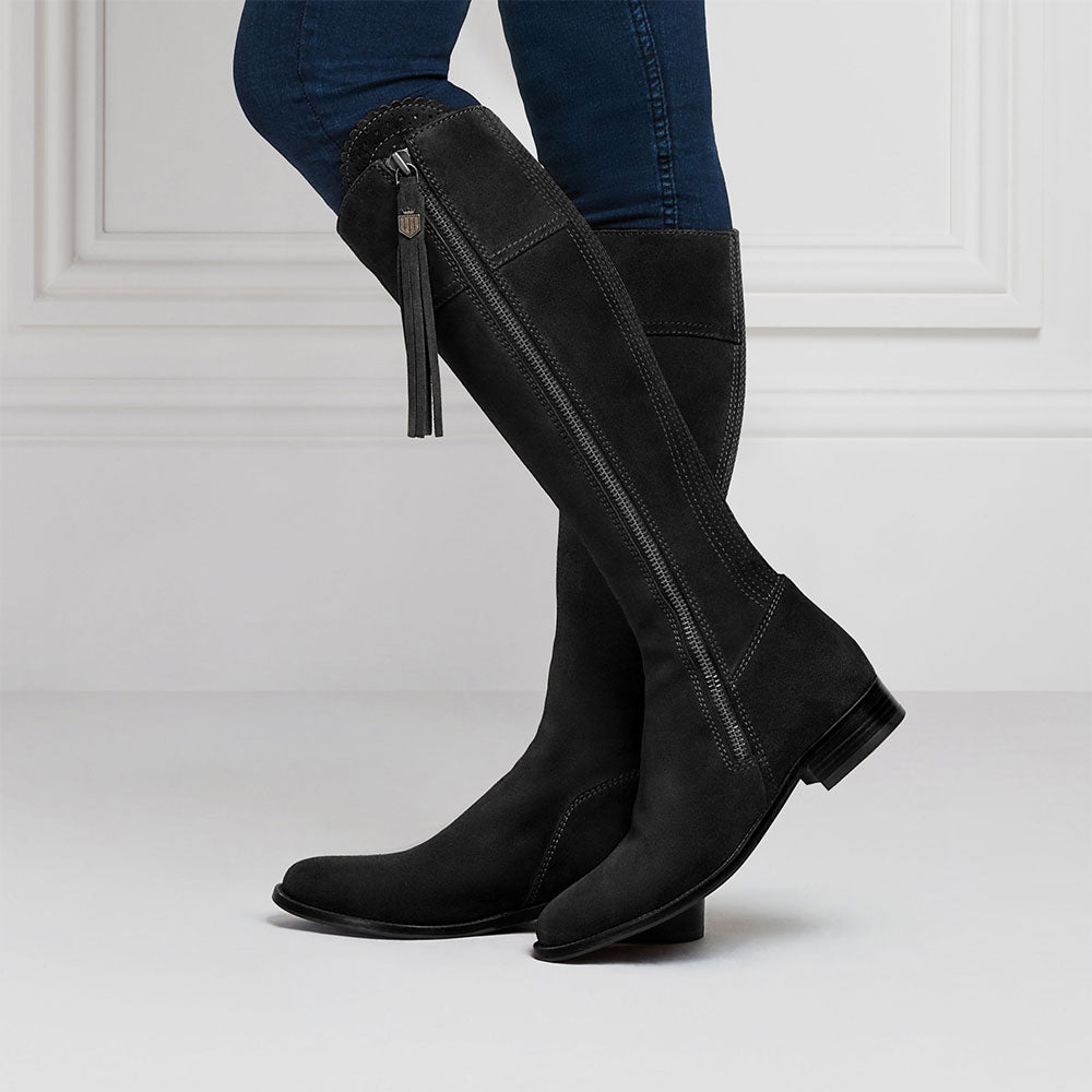 Fairfax & Favor Regina Suede Boot in Black
