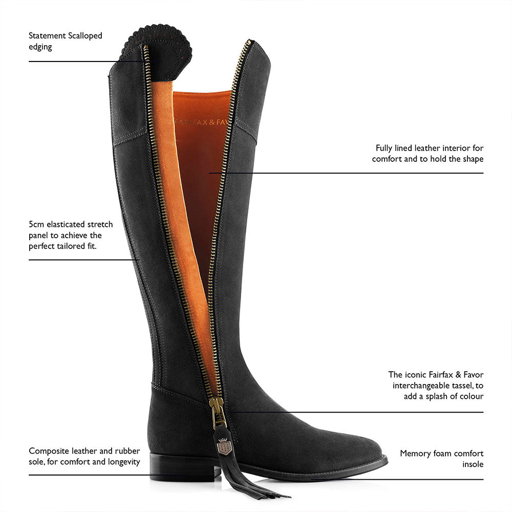 Fairfax & Favor Regina Suede Boot in Black