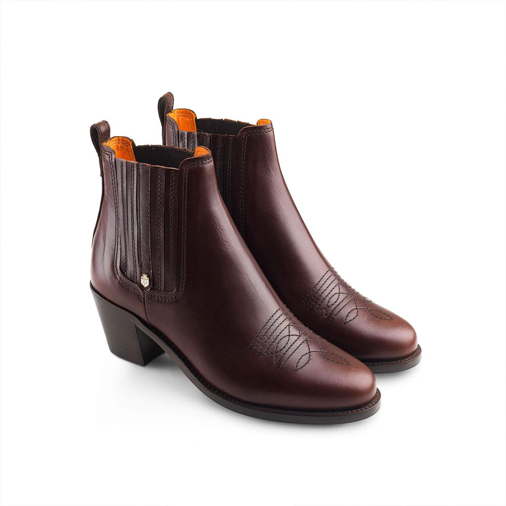 Fairfax & Favor Rockingham Leather Ankle Boot in Mahogany