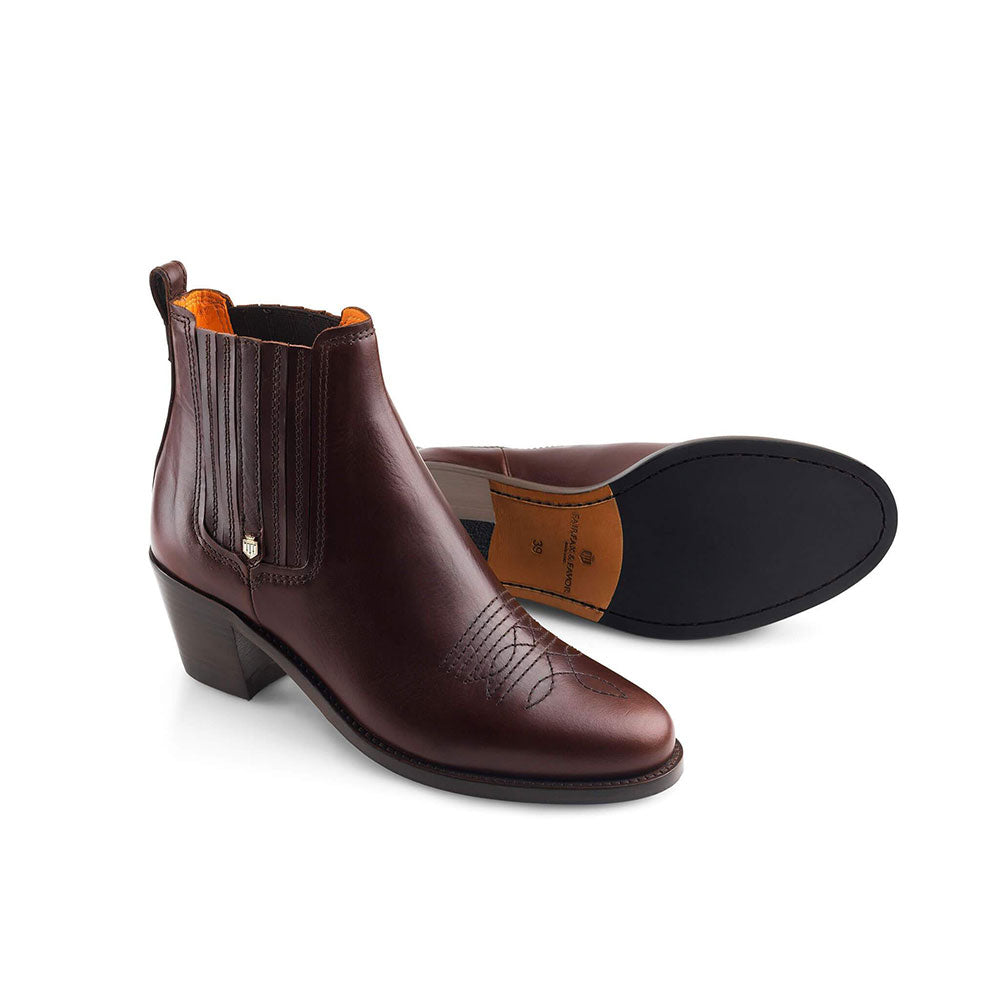 Fairfax & Favor Rockingham Leather Ankle Boot in Mahogany