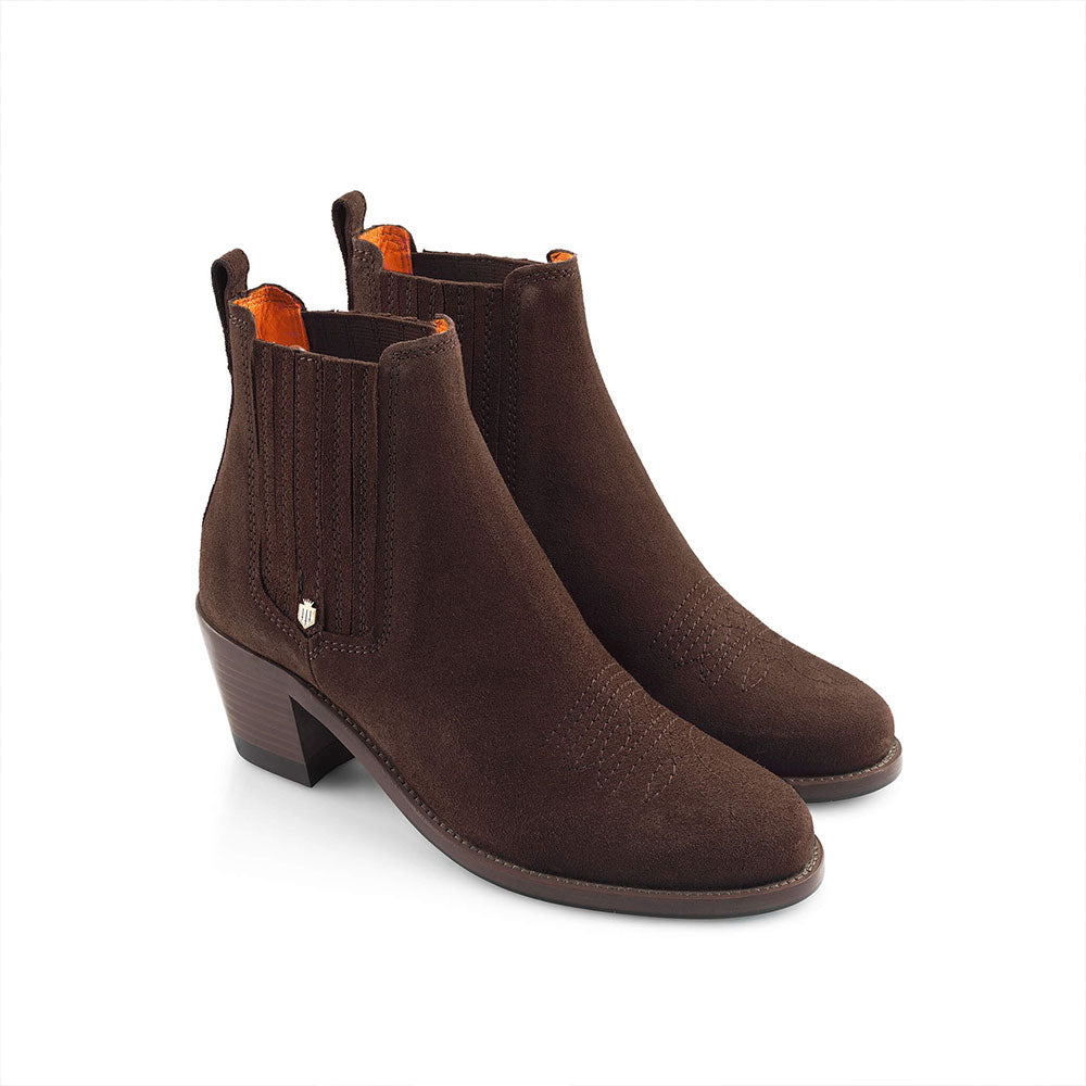 Fairfax & Favor Rockingham Suede Ankle Boot in Chocolate