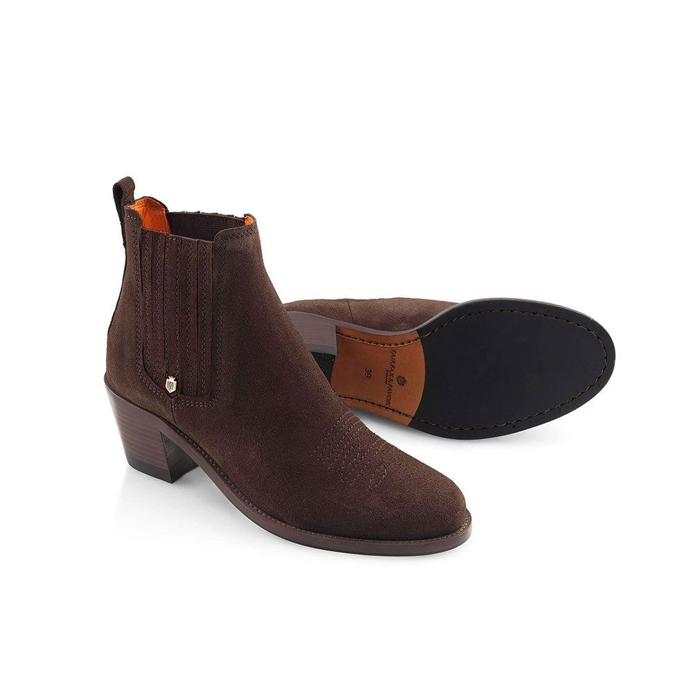 Fairfax & Favor Rockingham Suede Ankle Boot in Chocolate