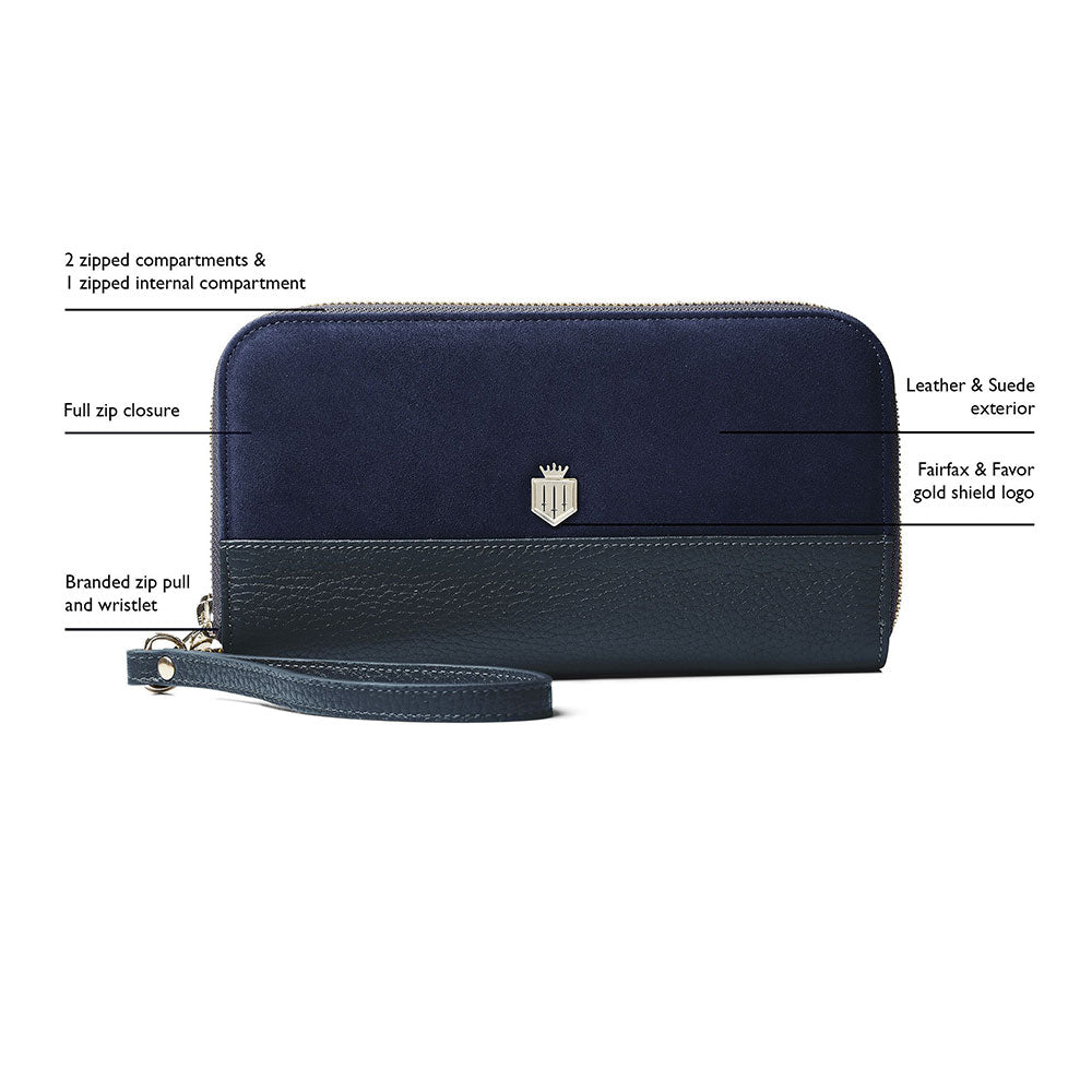 Fairfax & Favor Salisbury Travel Wallet in Navy