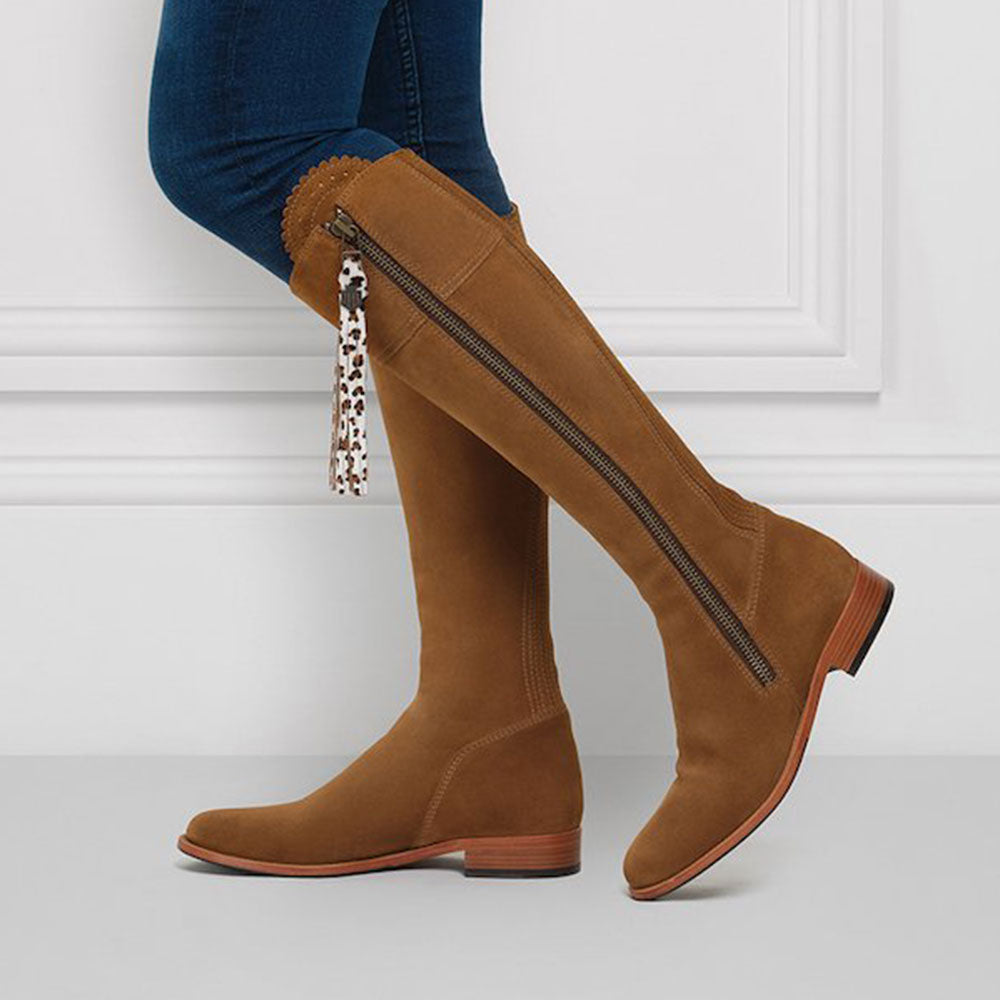 Fairfax & Favor Suede Boot Tassels in Snow Leopard Haircalf