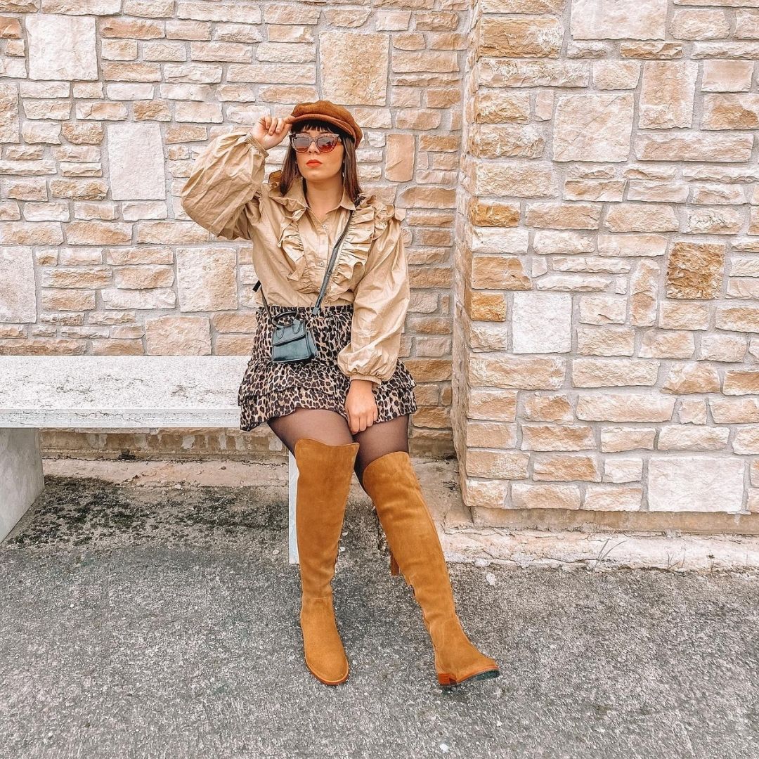 Fairfax & Favor Amira Flat Over the Knee Suede Boot in Tan