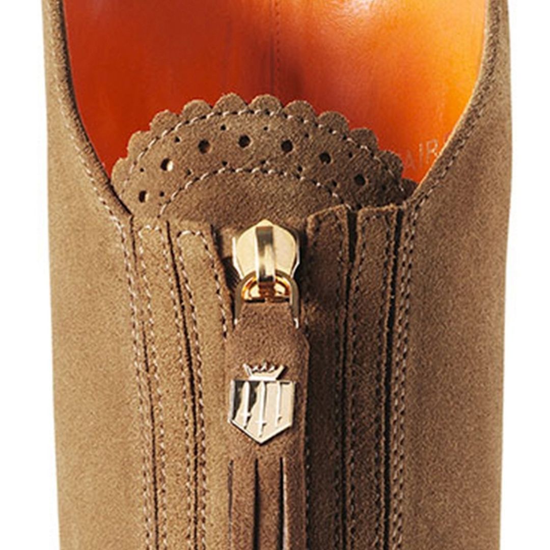 Fairfax & Favor Amira Flat Over the Knee Suede Boot in Tan
