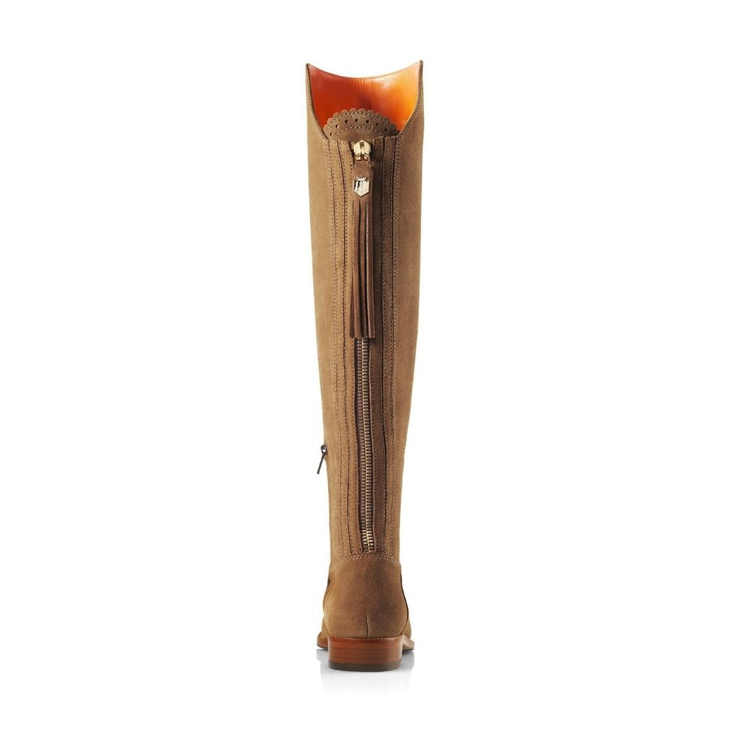 Fairfax & Favor Amira Flat Over the Knee Suede Boot in Tan