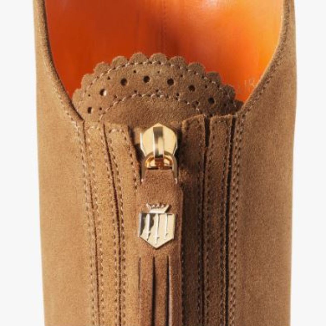 Fairfax & Favor Amira Heeled Over the Knee Suede Boot in Tan